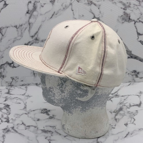 Men's New Era Cap Vintage Off White | Pink Boston Red Sox 59FIFTY MLB Hats NWT - Picture 2 of 7
